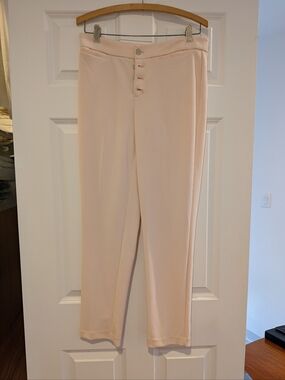 Karl Lagerfeld Light Blush Button-Front Dress Pants Crepe Women's Sz 4